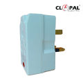Clopal 13A Flat 3 Pin Multi Plug & Socket with Fuse Protection. 