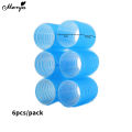 Monja 6Pcs Blue Self-Grip Hair Rollers Hair Curlers No Heat Hair Bangs Volume Self-adhesive Jumbo Size Sticky DIY Styling Tools. 