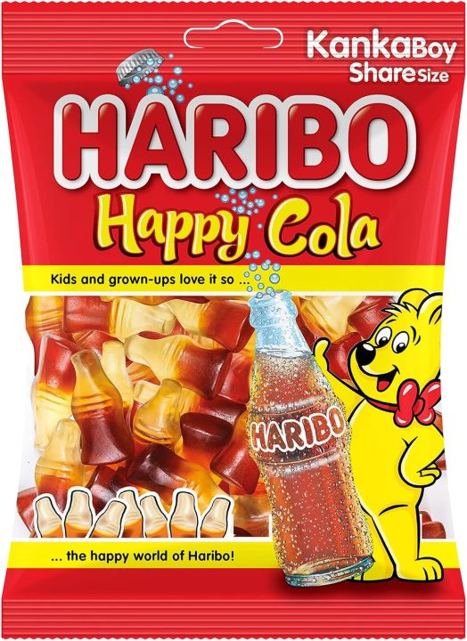 HARIBO Happy Cola, Jelly Candy, No Artifical Colors - 80g Bag