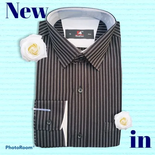 BLACK DRESS SHIRT WITH WHITE STRIPE STYLE FOR MEN AND BOYS Daraz.pk