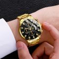 Fashion Men’s Stainless Steel Watches Dummy Three Eyes Six Pin Luxury Quartz Wristwatch Calendar Clock Men Business Casual Watch. 