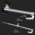 Pedal Lock Anti Theft Double Hook Clutch Brake Lock Steering Wheel Locks for Cars (Chrome Body). 
