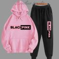 Blackpink Printed Fleece Full Sleeves Pull Over Hoodie & Trouser For Women & Girls. 