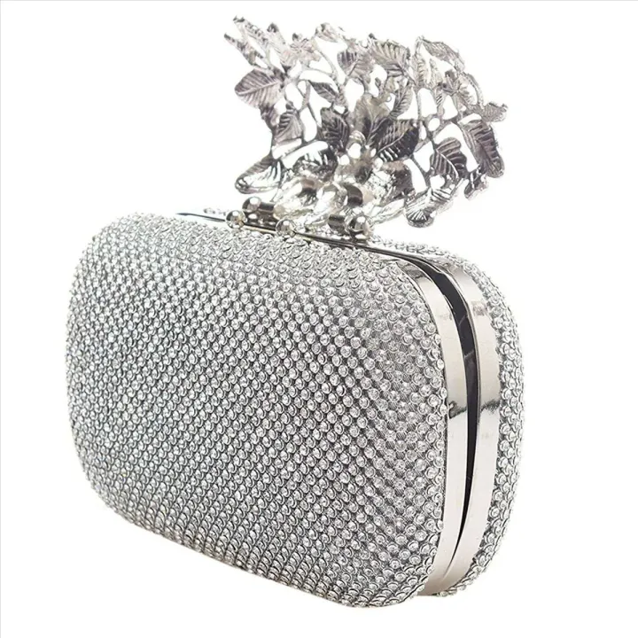 New%202024%20Luxury%20Diamond%20Silver%20clutches%20wedding%20evening%20purse%20Bling%20Fashion%20Flower%20rhinestone%20clasp%20clutch%20bag%20purse%20-%20Image%205