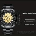 Men's Fashion Skull Watch, Luminous Skull Hollow Wrist Watch. 