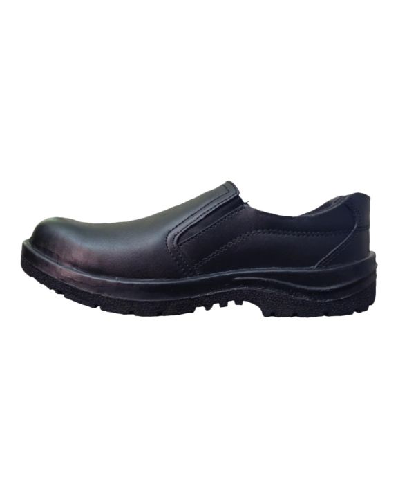 Safety Shoes with leather Material for Maximum Protection without laces Daraz.pk