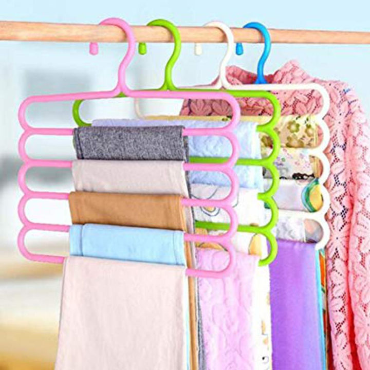 (PACK OF 10) 5 Layers NonSlip Multi Functional Clothes Hangers Pants