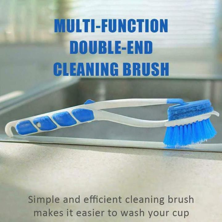 Multi-function Double-end Cleaning Brush-The Two-Sided Folded kitchen Glass Utensils cleaning tool