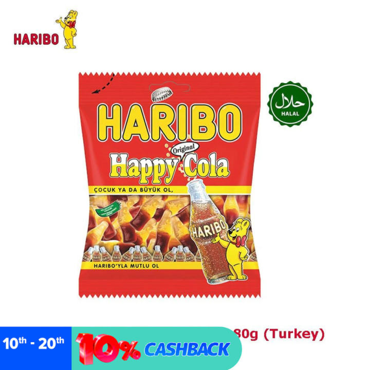 Haribo Happy Cola Gummi Candy 80 g (Halal)