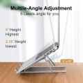 Adjustable laptop stands, Adjustable Height 7 Level, Foldable Laptop Stand  Aluminium metal Laptop Stand Solid Stand With Anti Slip Rubber Grips Portable Laptop Stand For all Size laptop Tablets and iOS Devices. 