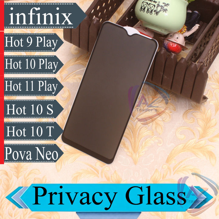 Privacy Glass Screen Protector For infinix Hot 9 Play / Hot 10 Play / Hot 11 Play / Hot 10s / Hot 10T / Pova Neo Privacy Glass Screen Protector Tempered HD Screen Protector 100% Original High quality Edge to Edge
