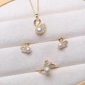 Luxury Fashion Freshwater Pearl Swan Banquet Party Jewelry Set for Women Charm Accessories Birthday Gift for Lover 4PCS/Set. 