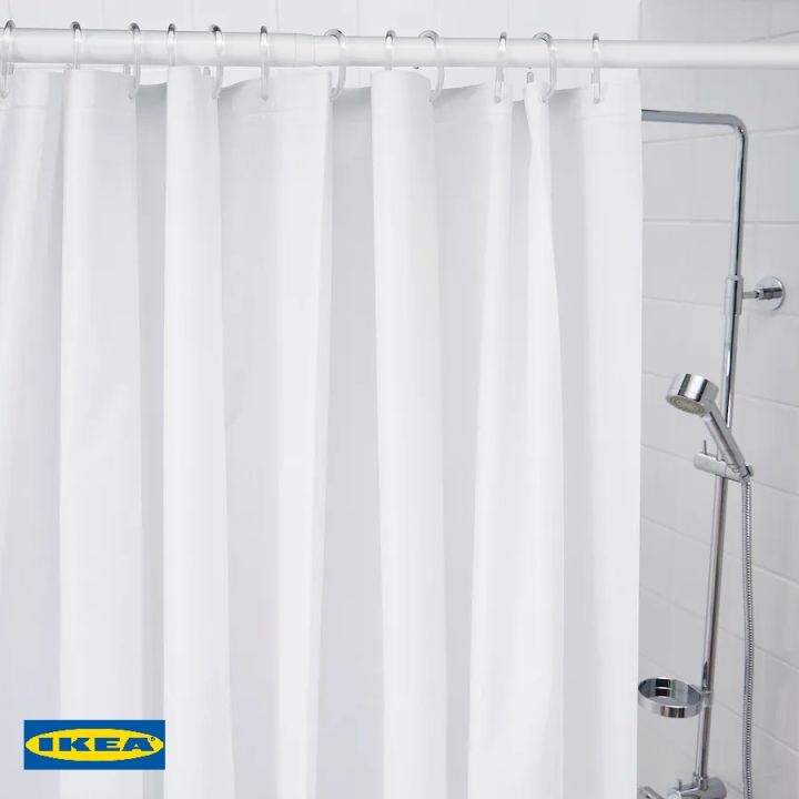IKEA%20-%20BJ%C3%84RSEN%20Shower%20curtain,%20white%20180%20x%20200%20cm%20-%20Fabric%20Fall%20Curtains%20Waterproof%20Stylish%20Design,%20Bathroom%20Curtain,%20-%20Image%204