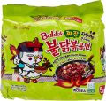 Ramen Buldak Jjajang Hot Chicken Flavor Noodles Green 140g  5pc Packs. 