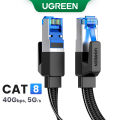 UGREEN Cat 8 Ethernet Cable , Flat High Speed 40Gbps 2000Mhz Internet Cable 26AWG Network Cord RJ45 Shielded Indoor LAN Cables for Gaming PC PS5 Xbox Modem Router. 