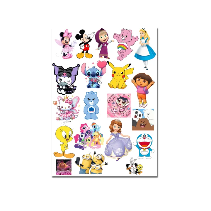 A4 size (21x30cm) Uncut sticker sheet, cartoons stickers, Aesthetic and ...
