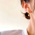 [ New ] Retro Women's French Metal Ball Delicate Small Earrings 2024 Trendy Men's Beautiful Circle Minimalist Design Ear Clip. 