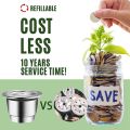 Espresso Refillable Capsules Reusable Nespresso Pod Espresso Coffee Pod Stainless Steel Capsules Compatible. 