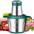 2L Electric Food Processor - Home Kitchen Meat Grinder & Food Mill Blender with 4 Sharp Blades, Fast & Slow 2-Speed Stainless Steel Table Mincer Chopper Shredder Machine, For Meat, Fruit, Onion, Peanut, Ginger, Chili, Nuts, Vegetable. 
