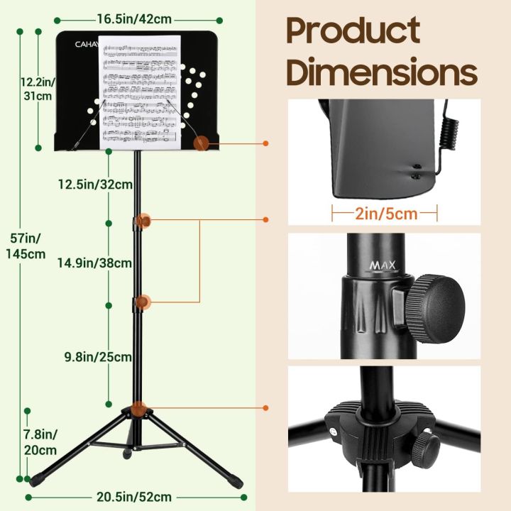CAHAYA%20Sheet%20Music%20Stand:%20Music%20Stand%20with%20Carrying%20Bag%20Foldable%20Tripod%20Portable%20Sturdy%20for%20Laptop%20Projector%20Books%20Stand%20(Note%20Design)%20uk%20import%20-%20Image%206