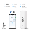 Smart wifi temperature sensor + humidity sensor device with mobile app control functions works with smart life and Tuya App. 