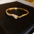 Real Gold Electroplated Zircon Snake Bracelet Fashion Design Bracelet Personality Affordable Luxury Creative Style Bracelet. 
