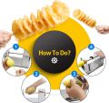 Stainless Steel Potato Slicer & Spiral Cutter – Professional Spiral Potato Cutter Machine with 2 Extra Blades for Tornado Chips, Fruit & Vegetable Slicing – Home Kitchen Use. 