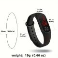 Oval Dial Digital Watch Led Display Water Resistent Electronic Wristwatch With Silicone Watchband. 