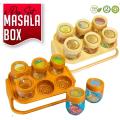 Masala Rack - Masala box set - Spice jar rack - Spice Jar with 6 Masala box and 6 spoon - spice zone - Masala box - Masala box for Kitchen - Kitchen rack - Masala jar - Spice zone spice rack 6 in 1 - masla box for Kitchen plastic Masala jar for kitchen. 