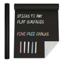 Black Matte Adhesive Chalkboard Contact Paper Vinyl Wall Decal Poster Alternative Bonus Chalks & Marker-Peel & Stick DIY Size. 