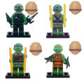 KSZ723 Teenage Mutant Ninja Turtles with skateboard stickers, children's puzzle building blocks, minifigures, toys, foreign trade hot single pack. 