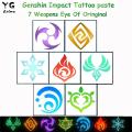 Anime Genshin Impact Tattoo Paste 7 Element s Eye Of Original Cosplay Waterproof Temporary Tattoos Sticker Halloween Gift. 