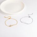 Skyrim Love Letter Heart Charm Bracelet Stainless Steel Gold Color Chain Bracelets Bangle Pulseira Jewelry Gifts for Women Femme. 