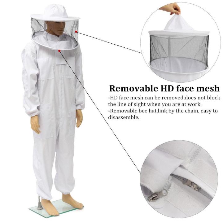 Pro Beekeeping Protective Equipment Veil Bee Keeping Full Body Suit Hat Smock