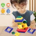 Pyramid Stacking Toy Building Blocks For Kids Creative Preschool Learning Activities Kids Blocks 3D Puzzle Brain Teasers. 