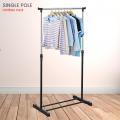 Techmanistan Stainless Steel Single Pole Clothes Hanger With Shoe Rack Sheet, Outside Single Rail Clothes Drying Storage Rack, Shoe Rack, Mobile Clothes Rack Single Rail, Single Pole Telescopic Clothes Rack. 