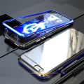 Apple iphone 7 Magnetic Adsorption Case Metal Frame Tempered Glass Back with Built-in Magnet Cover. 