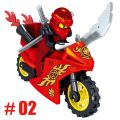16 Pcs Lego Ninjago Minifigures With motorcycle Building Blocks Toys Ninja Marvel Super hero Gift 31050 + 61015. 