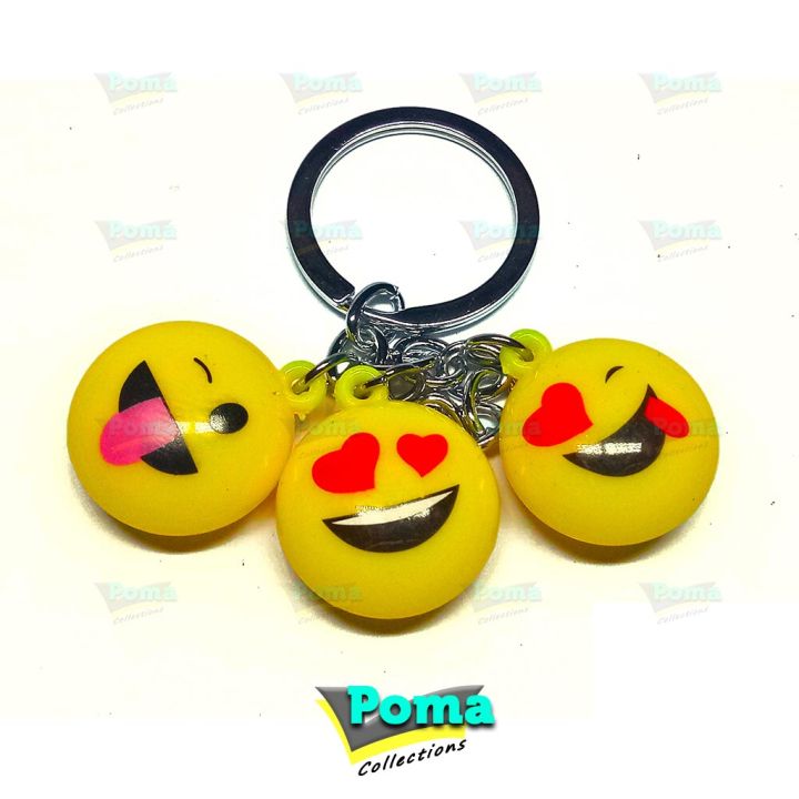 Emoji%20Face%20Keychain%20Key%20Holder%20Key%20Rings%20For%20Girls%20School%20Bags,%20Bikes%20&%20Cars%203%20Emoji%20Faces%20in%20One%20Key%20Chain%20-%20Image%203