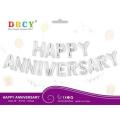 HAPPY ANNIVERSARY letters aluminum foil balloons (16 inch & 16 Pcs) For Anniversary Celebrations and Party Decorations. 
