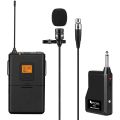 FIFINE 20-Channel UHF Wireless Lavalier Lapel Microphone System with Bodypack Transmitter, Mini XLR Female Mic and Portable Receiver, Quarter Inch Output. Perfect for Live Performance-K037. 