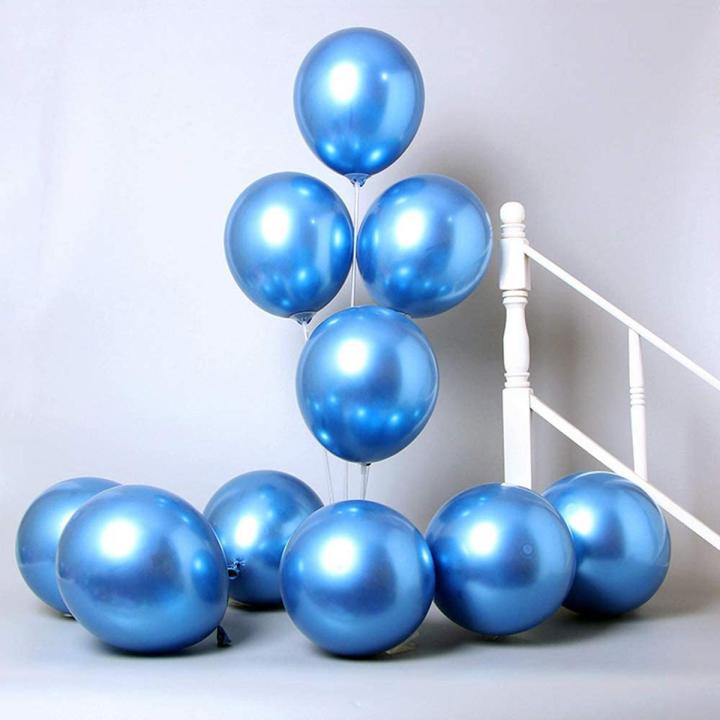 10pcs 10 inch  Original Shiny Blue Chrome Balloons Genuine Solid Metallic Chrome Blue Theme Balloon Party Balloons High Quality Latex Balloon  Birthday Party Decoration, Wedding same as shown on pics