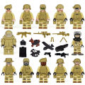 12PCS SWAT Marines Police Warrior legoingly Minifigures Building Blocks Compatible Lego Dolls with Accessories Figures Brown Dog Children Cartoon Characters Toy Boys Gifts. 