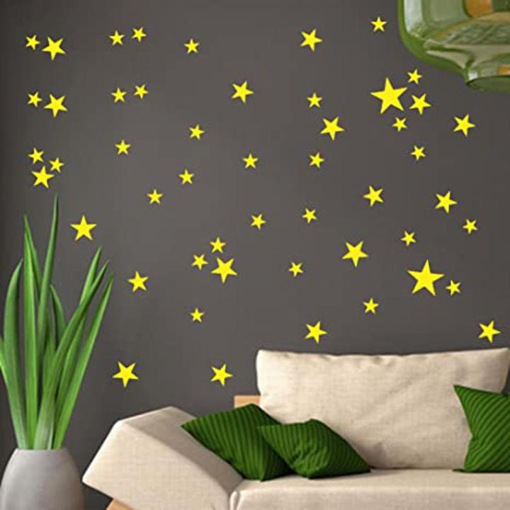 Pack of 100 Stars Stickers Pvc Multi colours Wall Stickers For kids Bedroom Home Decor wall star white black red yellow