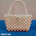 Girls kids pearl mini Bag Cute beaded purse special handmade gift. 