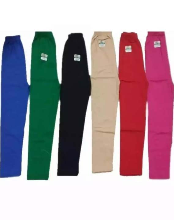 Pack of 6 Stretchable Soft Tights-Pajamas For Girls-Comfortable Wear-Multicolor