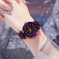 [ STYLISH ] Waterproof Purple Magnetic Clasp Ladies Wrist Watch For Girls. 