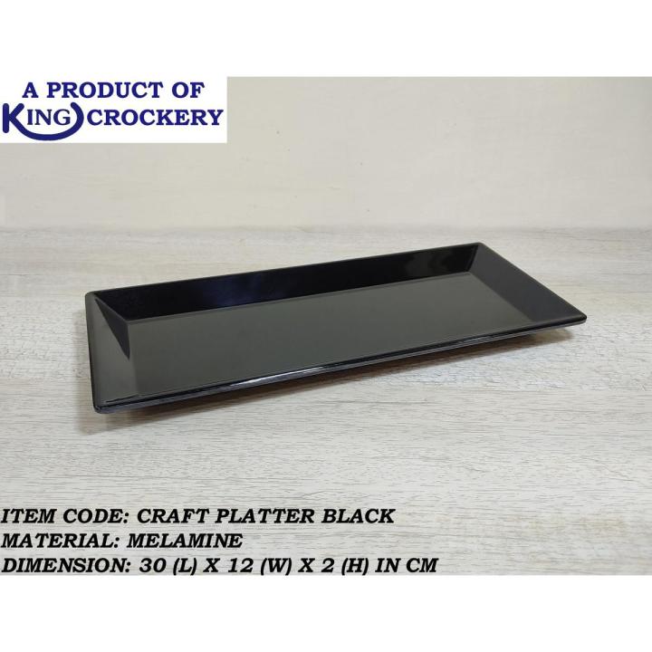 1 Piece Melamine Small Craft Platter - Melamine Material White - Black