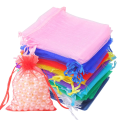 50pcs/Bag Adjustable Drawstring Organza Bags Jewelry Packaging Bags Candy Wedding Bags Wholesale Gifts Pouches. 
