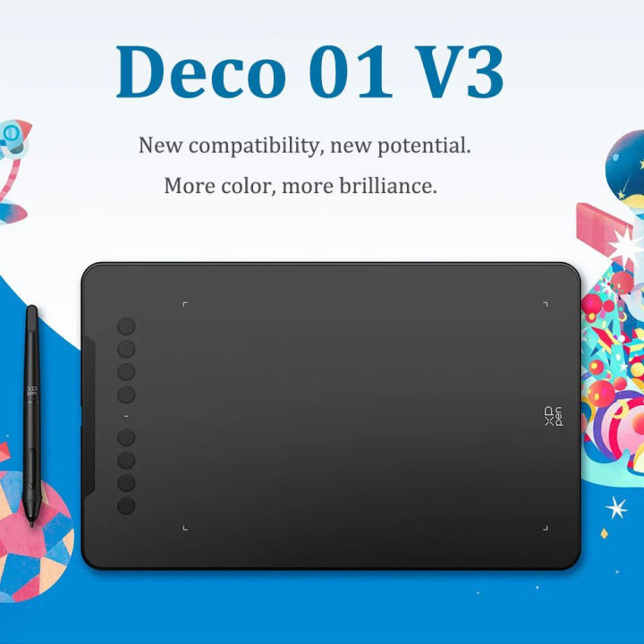 XP-Pen Updated Deco Series 16384 Pen Pressure ( Deco Mini7 V2 7X4 ) ( Deco 640 6X4 ) ( Deco 01 V3 10X6 )